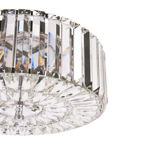 (image for) Laura Ashley Fernhurst 3 Light Flush Crystal & Polished Chrome